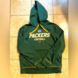 NFL Sweatshirt Mens Size M-  Long Sleeve Hooded Green Bay Packers Logo Football